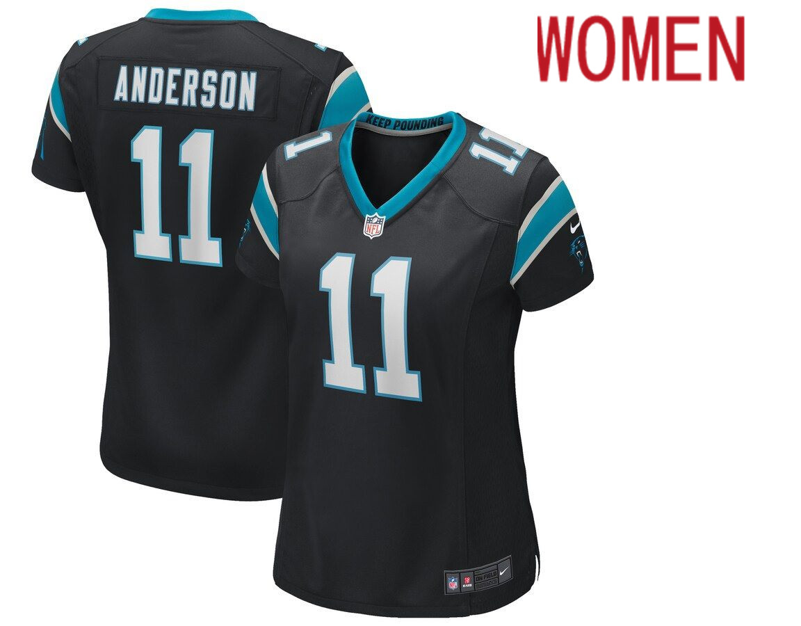 Women Carolina Panthers 11 Robby Anderson Nike Black Game Player NFL Jersey